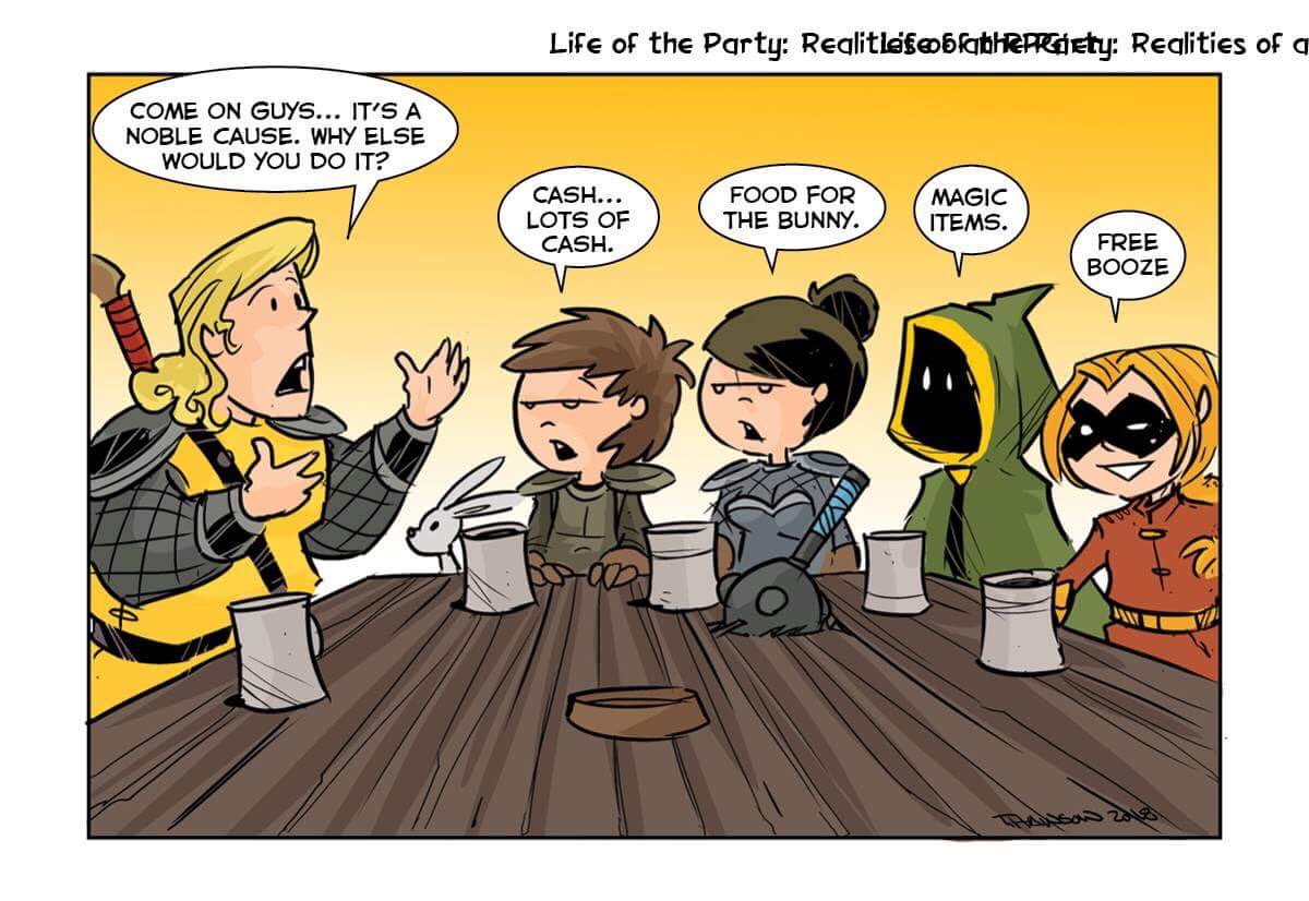 Travsthebean's tweet photo. Campaign honesty....#lotp #lifeoftheparty #dungeonsanddragons #dnd #pathfinder #comics #webcomc #cartoon sharing is ok https://t.co/VN3RtJlpsX