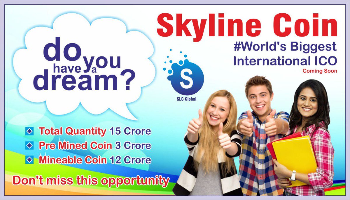 SkyLineCoin's tweet photo. @SkyLineCoin #SkyLineCoin #World's biggest #International #ICO

#Blockchain
#Cryptocurrency https://t.co/Coz9uJN8tX