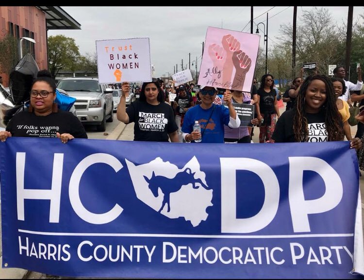 harrisdemocrats's tweet photo. The @harrisdemocrats are out here marching with all these amazing, fierce women and allies at the March for Black Women! Thank you @BLMHOU and @HTXRising for having this amazing event! #TrustBlackWomen #M4BWHOU #ItAllStartsHere #FightingToMakeLivesBetter https://t.co/iZV9YOZhnm