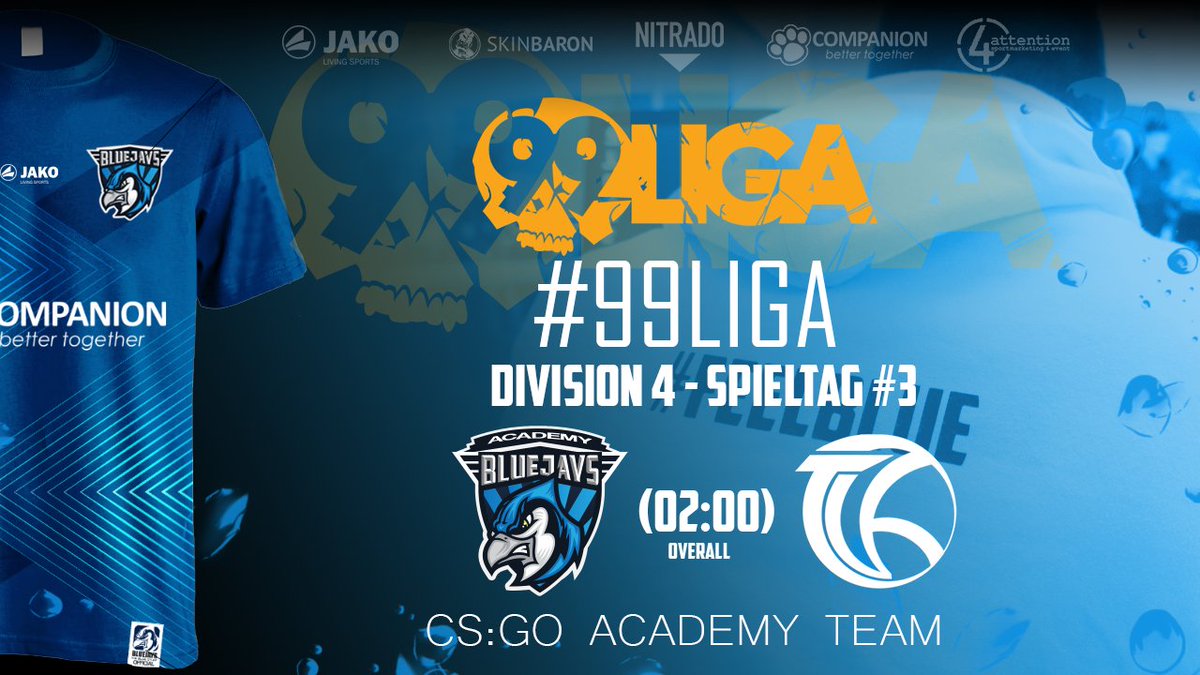 BLUEJAYS_Sports's tweet photo. Bevor es in einen Sonntag voller #CSGO Action geht, konnten sich unsere Academy BLUE Athleten mit 2:0 gegen #XKill in der #99Liga durchsetzen und wichtige Punkte in Richtung Relegation sammeln! @SkinBaronDE @nitrado #feelblue #BLUEJAYS https://t.co/SPz6QI5pky