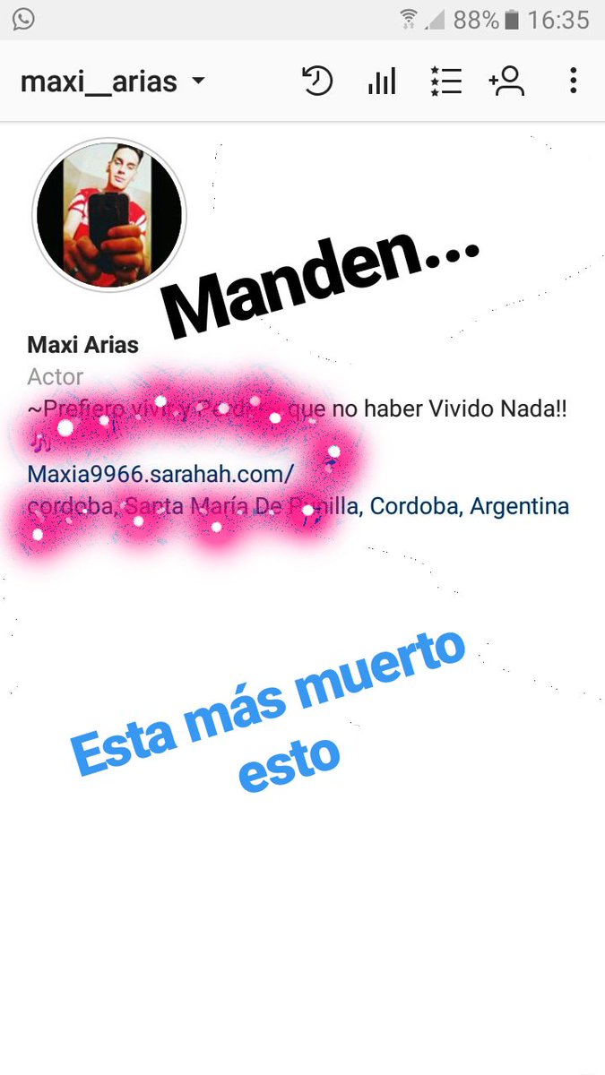 maxiariass's tweet photo. Seguime en Instagram  https://t.co/XSajwEKSPE
Y te sigo...
Y manden preguntas por sarahah https://t.co/LJXwtX7bnH