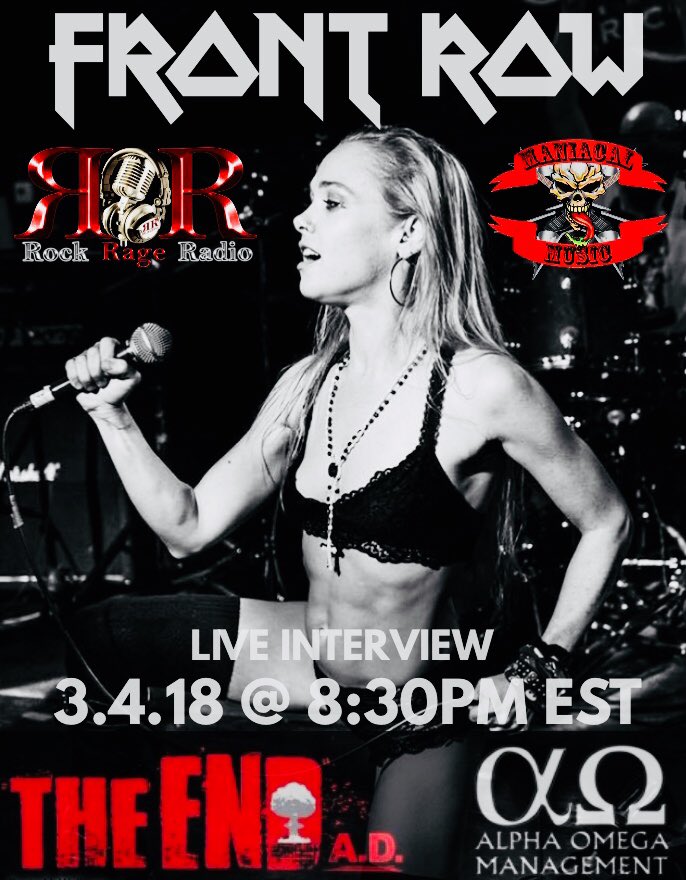 Don’t Miss The Live Interview with The End A.D Tomorrow night at 8:30pm EST only on <a href="/rockrageradioRR/">Rock Rage</a> <a href="/FRONTROWwithMM/">Maniacal Music</a> @markwinder8 #weReverywhere #Share #Fatbrian #Sexy #Metal #Facebooklive