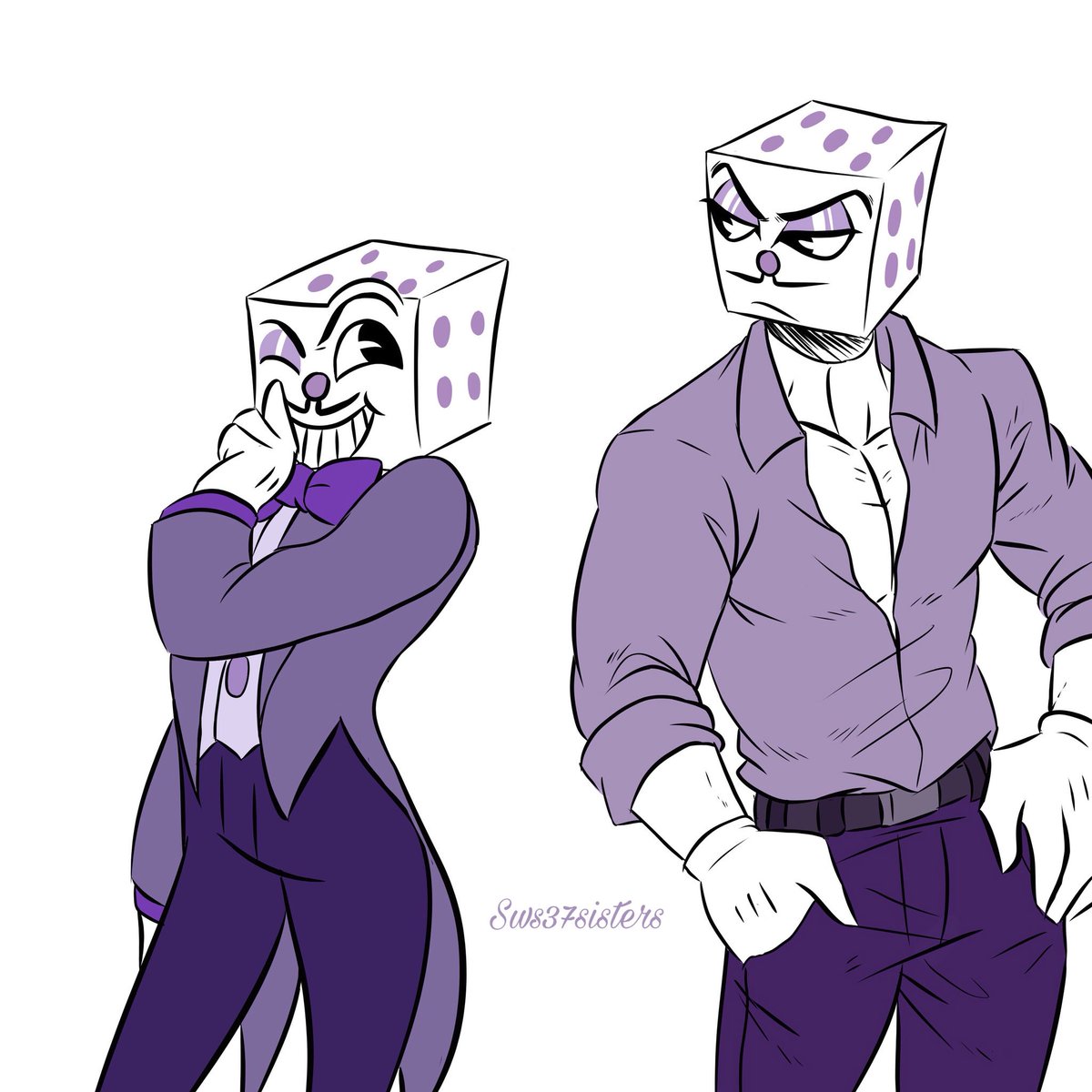 cuphead and mugman king dice