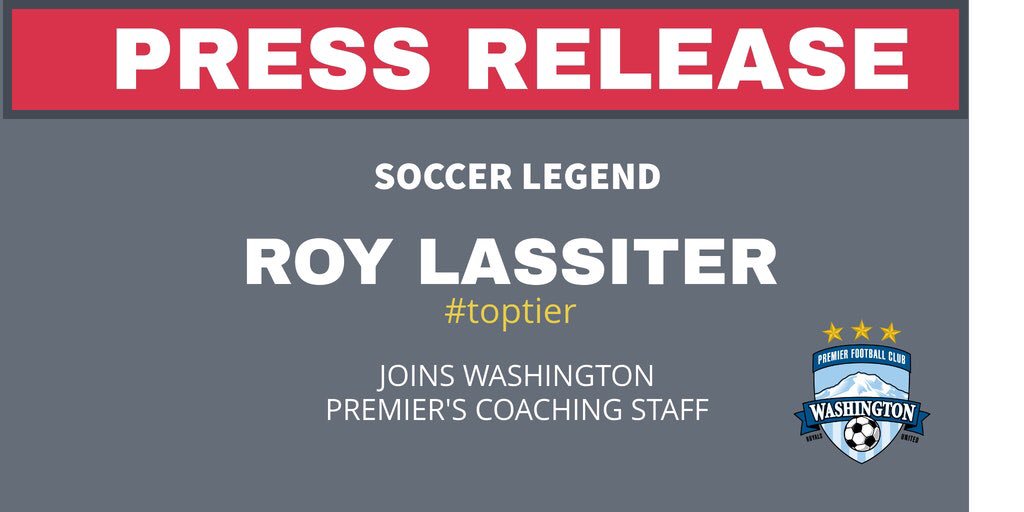 WAPremier's tweet image. Whoa 😲 look 👀 at this! Excited to announce Roy Lassiter as our new Technical Director. Played for the USA 🇺🇸 32 times and still holds the @MLS season scoring record with 27 goals!💪🏻💯Welcome Roy!