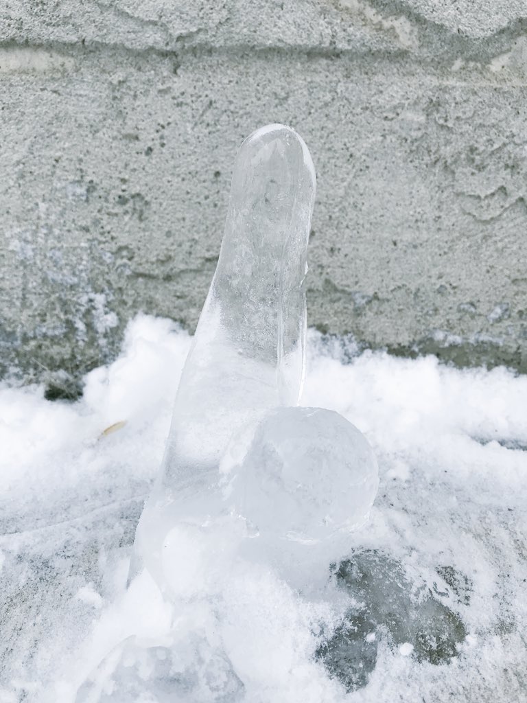 justcallmepam's tweet photo. Ummm , so I’m outside shoveling the way too much snow we r still getting &amp; cum across this 😈 Yes this was “formed” outside my home 😂😂... 
I may have polished it off to take the photos 🤷🏻‍♀️🤷🏻‍♀️🤷🏻‍♀️ 
#dirtymind #homemadedildo https://t.co/vpMDkcyDBY