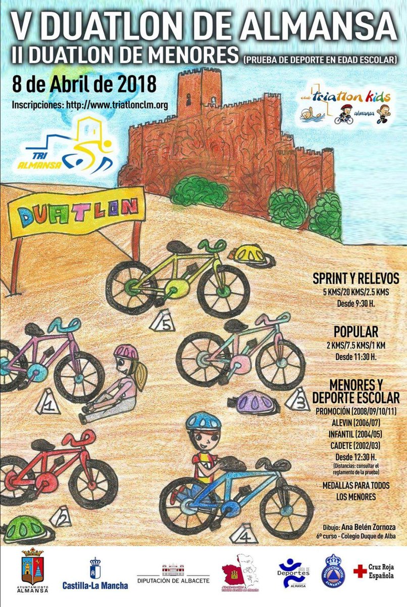 Esta semana se ha presentado el cartel del V DUATLÓN DE ALMANSA y II DUATLÓN DE MENORES.Este año vamos a intentar mejorar la pasada edición.¡No te lo puedes perder!
¡Contamos contigo!