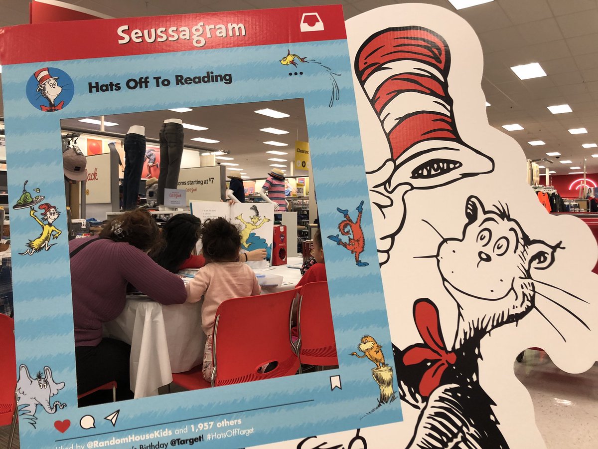 TM Erica sharing the magic of reading with the kids of CI! #Hatsofftarget #DrSeuss #DrSeussbirthday