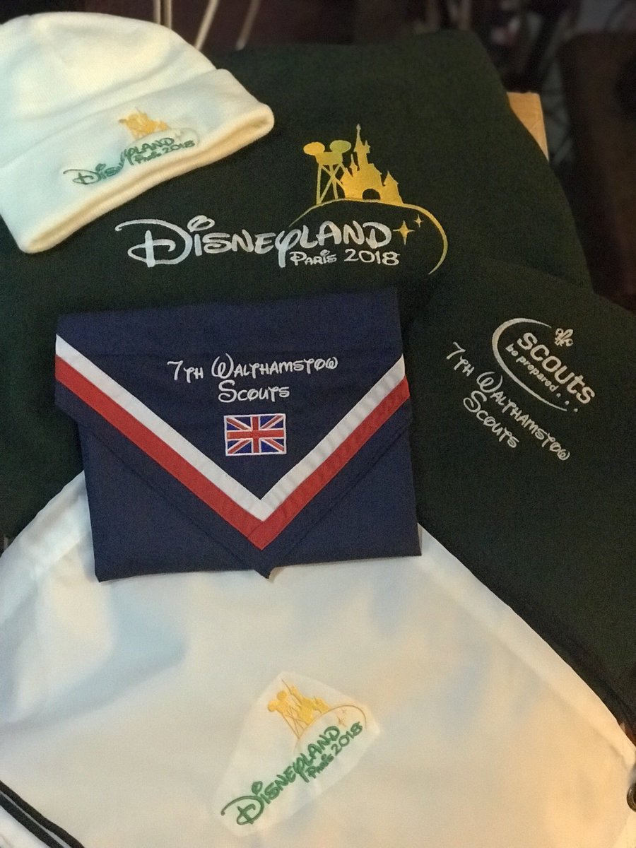 7thwalthamstow's tweet photo. Thank You @DirectBoot for these fantastic items &amp; embroidery for our recent trip to @DisneylandParis 🐭 #iScout #scouts #embroidery #thankyou https://t.co/xLZToYGQws