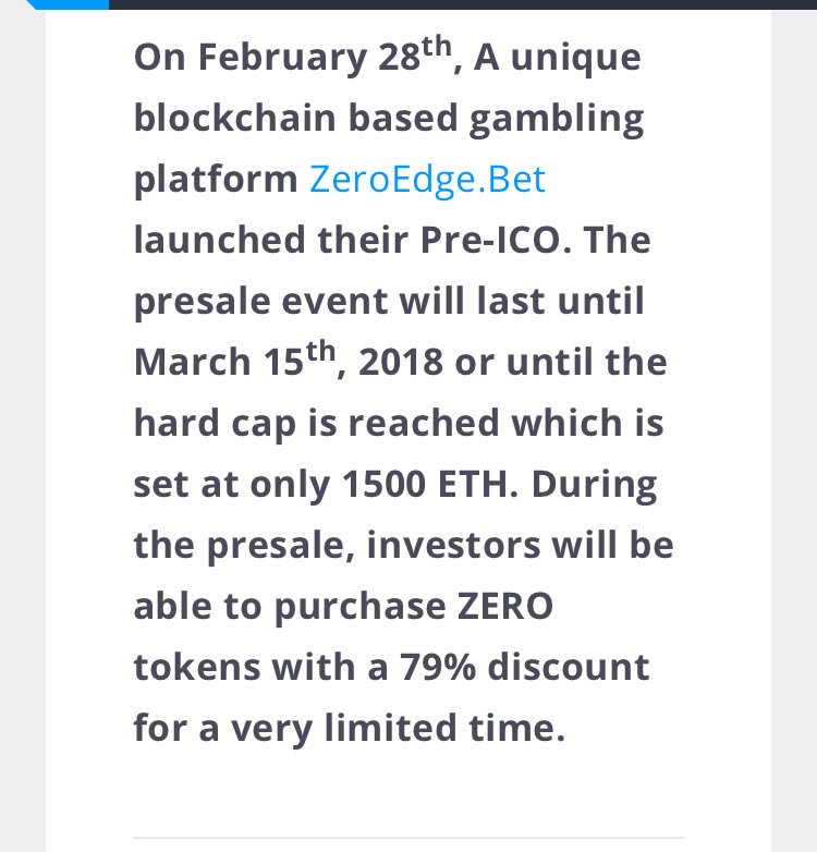 cryptounmasked's tweet image. #Zeroedge.Bet Casino Launches Pre-ICO, Offers 79% Discount for a Very Limited Time! bitcoinist.com/zeroedge-bet-c…