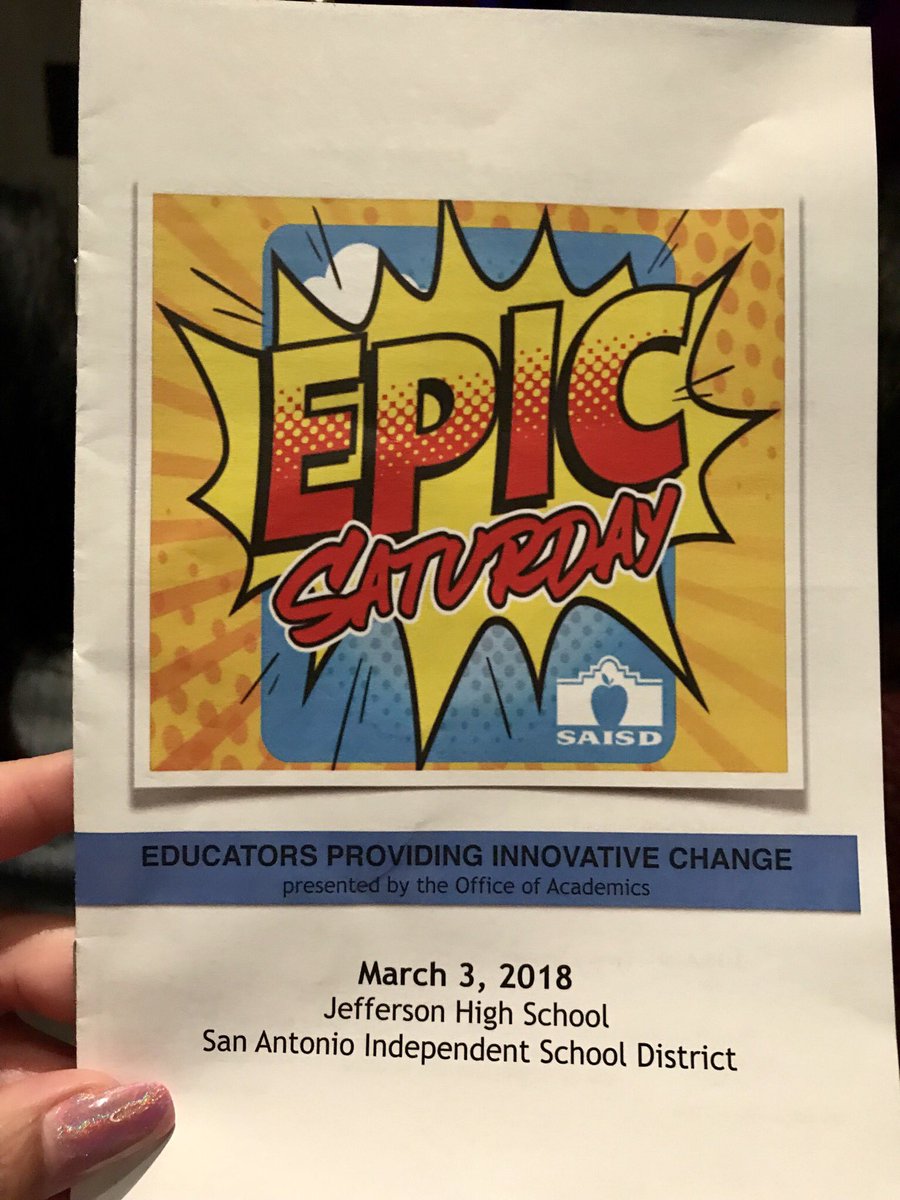 DocGlo16's tweet photo. Ready to learn and to be inspired on our last Saturday of Epic for the school year!!! Dr. Doug Fisher is our key note speaker. #EpicSaturday #RigorousReading #OneTeamOneVision #TeamSAISD #SarahKingLionsππ¦πΎ#NewRoar https://t.co/hYFWggQkiQ