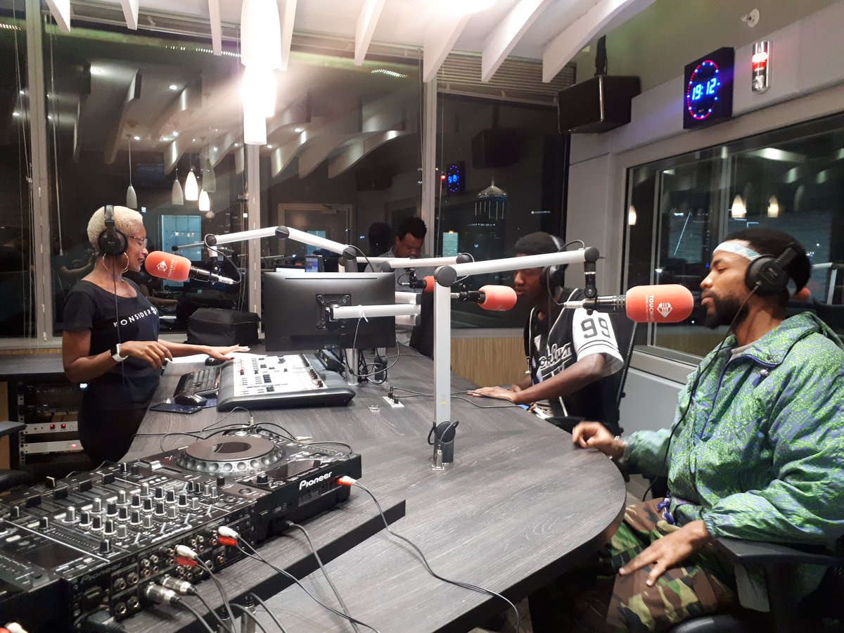 TheTouchdown326's tweet photo. #TheBattle w/ @ToniCappuccino and @lwazithamc in-studio with @uHelenH π₯ let us know which rapper takes the win today with the bars! #2018inHD #TouchHD https://t.co/vfOWs9BJI0