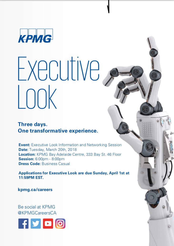 Deadline to register for KPMG’s Info &amp; Networking Session is March 8th! facebook.com/uoitaccounting…