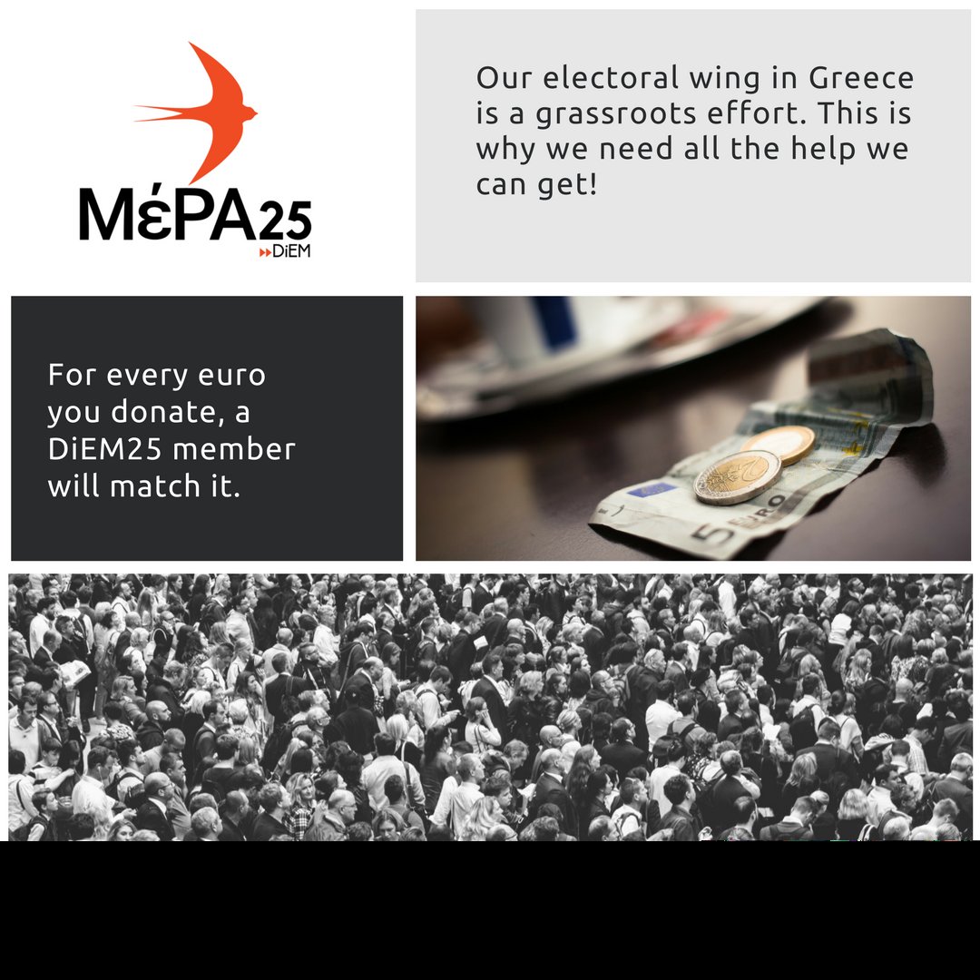 MERA25Frankfurt's tweet photo. Support @mera25_gr, our new electoral wing in Greece, with your contribution today! Every euro counts.
Click: https://t.co/xG7Nn4bdZq
#DiEM25 #MeRA25 #END_TINA https://t.co/8QpDZaCZij