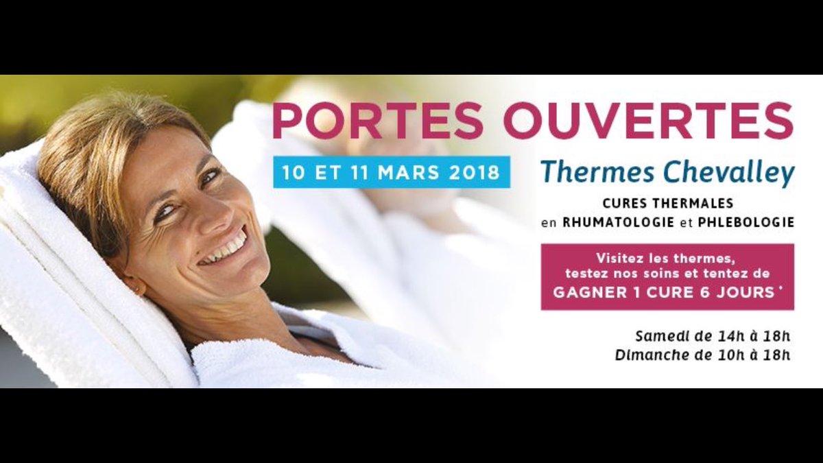 CebValvital's tweet photo. N’oubliez pas les portes ouvertes aux #thermes #chevalley à Aix-Les-Bains le week-end prochain pour toute réservation d’une #curethermale pendant ces deux jours un cadeau vous sera donné https://t.co/hIU94DjznS