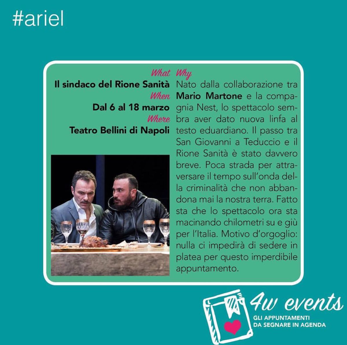 Nell’agenda di #PartyMagazine <a href="/Francescodileva/">Francesco</a> <a href="/carmineluino/">Carmine Luino</a> <a href="/LulaCarratelli/">lula carratelli</a> <a href="/federica_riccio/">Federica Riccio</a>