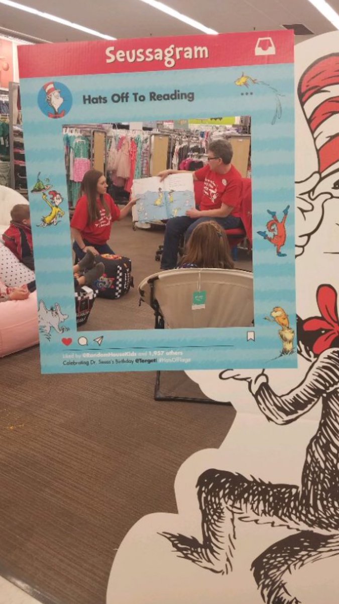 Hats Off To Reading <a href="/Target/">Target</a> Stores!! Enjoy all things Dr. Seuss! <a href="/ButrynMatt/">matt butryn</a> <a href="/MaggieThaden/">Maggie 🌻</a> <a href="/Mattjdeboer/">Matt DeBoer</a> <a href="/rachkueter/">Rachael Kueter-Lampe</a> #G199 #Seussagram