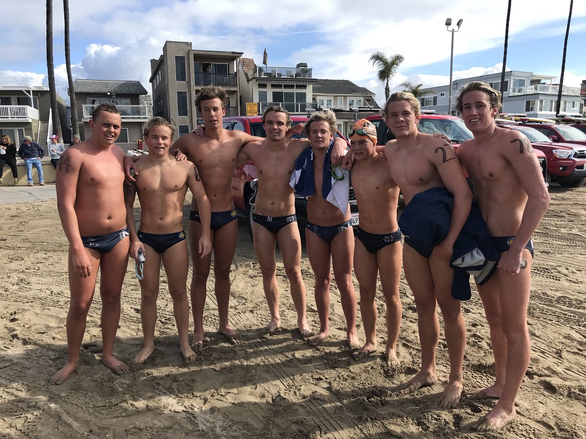 The boys representing Newport Aquatics at <a href="/NewportBeachLG/">Newport Beach Lifeguards</a> tryouts this morning.  #GoSailors <a href="/NHHSailors/">NHHS Principal</a> <a href="/nmusd/">Newport-Mesa USD</a> ⚓️💪🏻🤽‍♂️🏊‍♂️⚓️