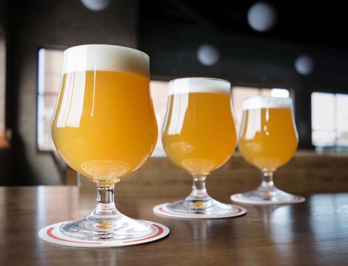 Thanks to <a href="/GCBrewingCo/">Great Central Brewing Company</a> for pouring us a flight of the <a href="/FunkBrewing/">Funk Brewing Co</a> hazy IPAs they have on draft. We didn’t take this picture, they gave it to us. We’re not that talented. #chicago #craftbeer