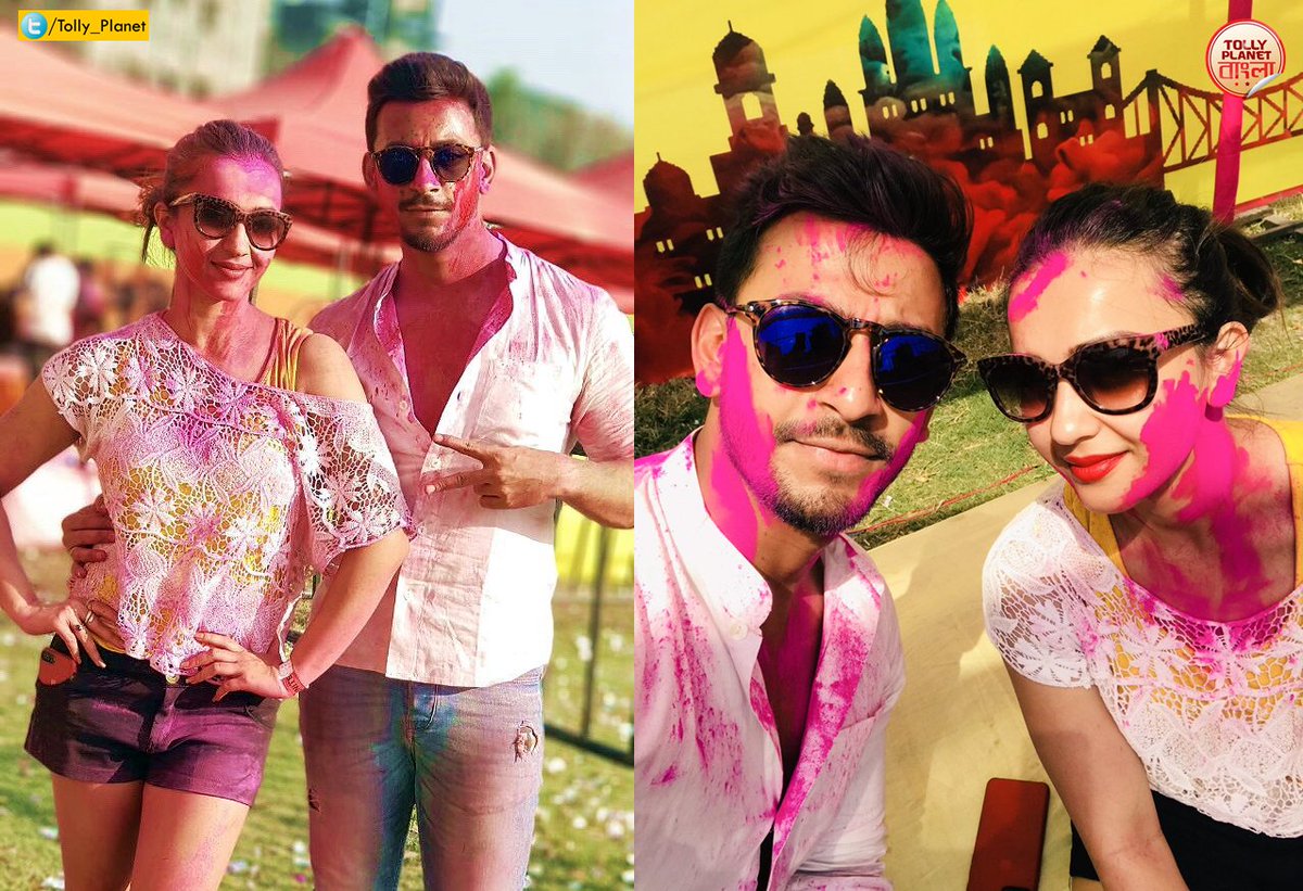 Tolly_Planet's tweet photo. Holi celebrate love birds @KoushaniMukher1 @bonysengupta RT Fans https://t.co/PJ1C6v1zGt