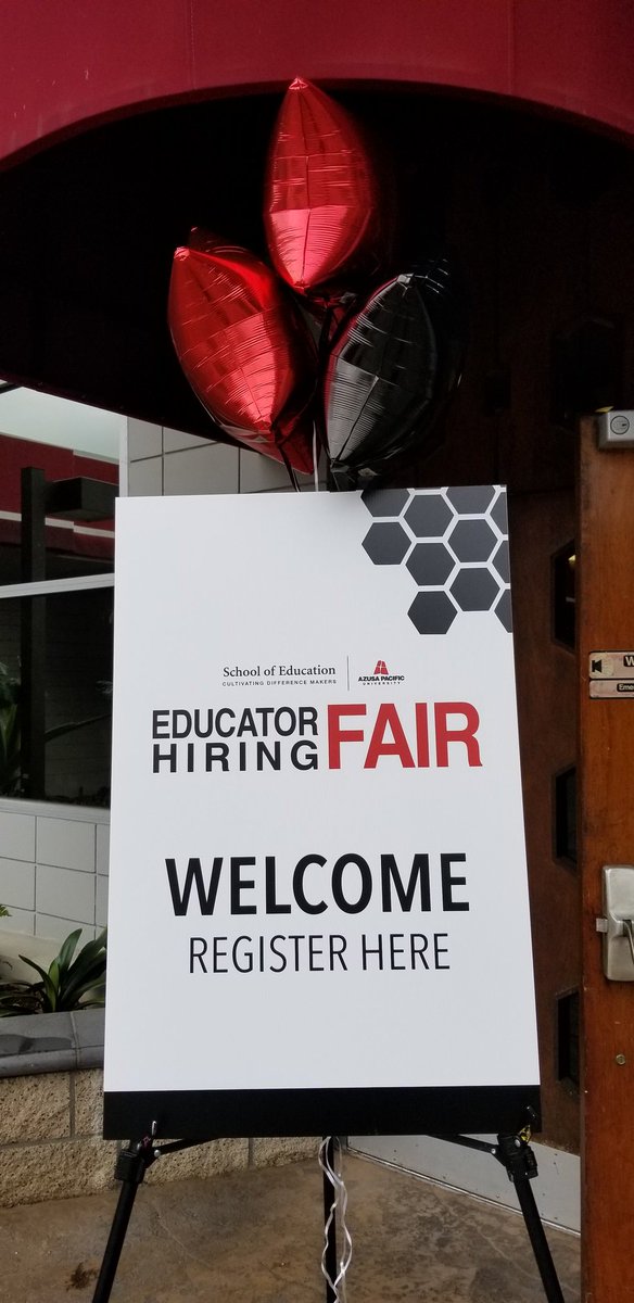 rwolf1221's tweet photo. Looking for talented educators at the @azusapacific Educator Hiring Fair. Proud to share what an awesome place @FullertonSD is to work @chad_hammitt #fsdlearns https://t.co/WXBGKg6AW5