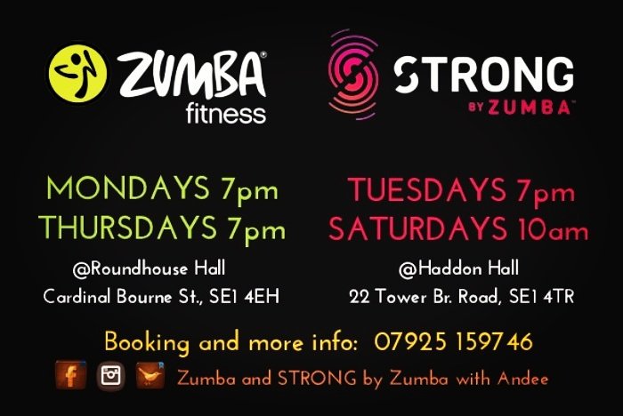 ZumbaWithAndee's tweet photo. Fun and strong classes in #Se1London #bermondsey #towerbridgeroad #haddonhall #roundhousehall
#getfit #getstrong #zumba #strongbyzumba #SBZ #HIIT #loseweight #havefun #beatfomo https://t.co/xVzKh5Ii6j