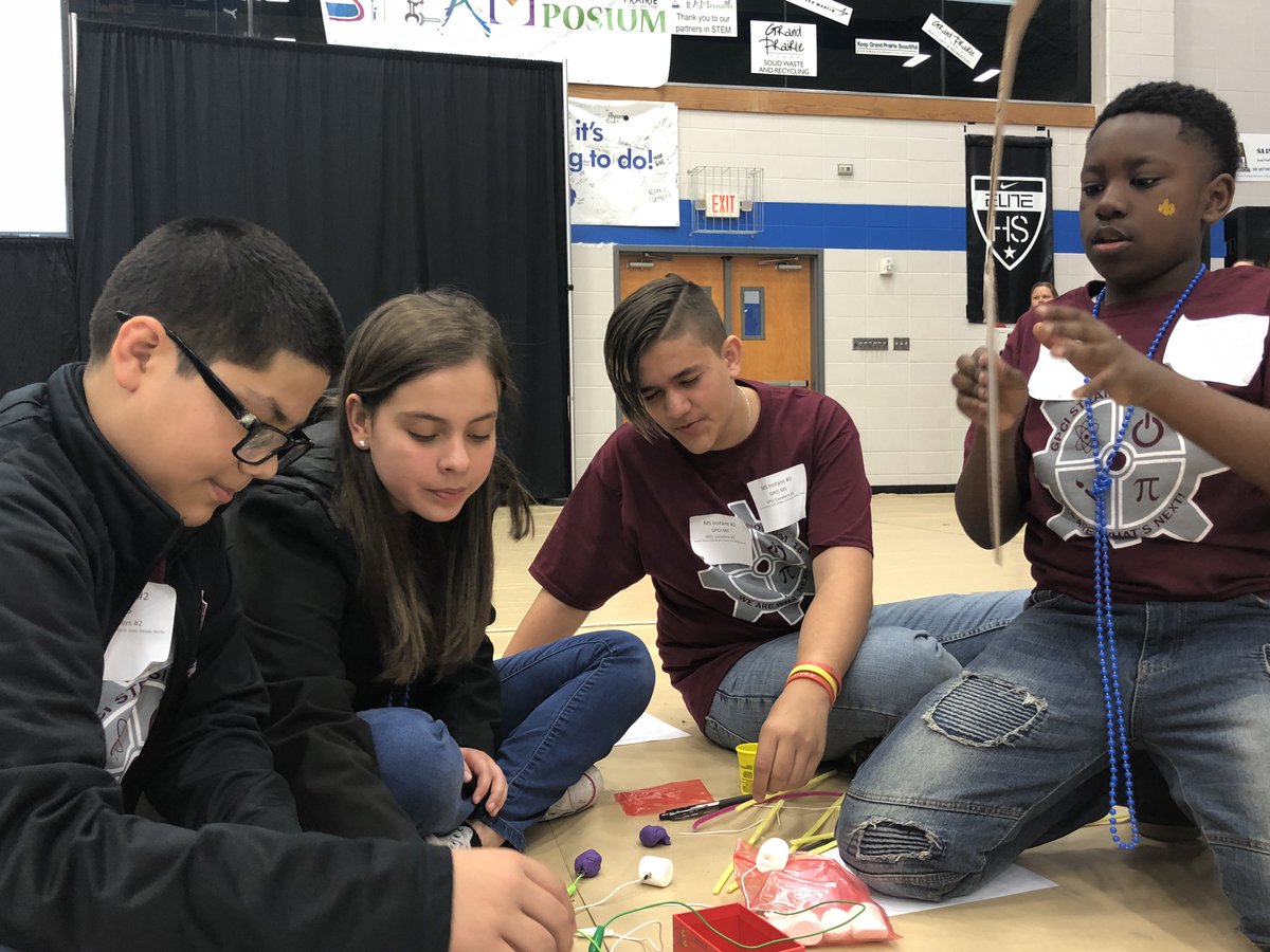 Right now in #GPISD at STEaMPOSIUM 2018 the challenge leveled up! Middle and high school students are using a computer coding program, Scratch, MakeyMakeys, and supplies to invent (design, code, and build) a musical instrument that can be used to play one of two songs! #GPISDSTEM