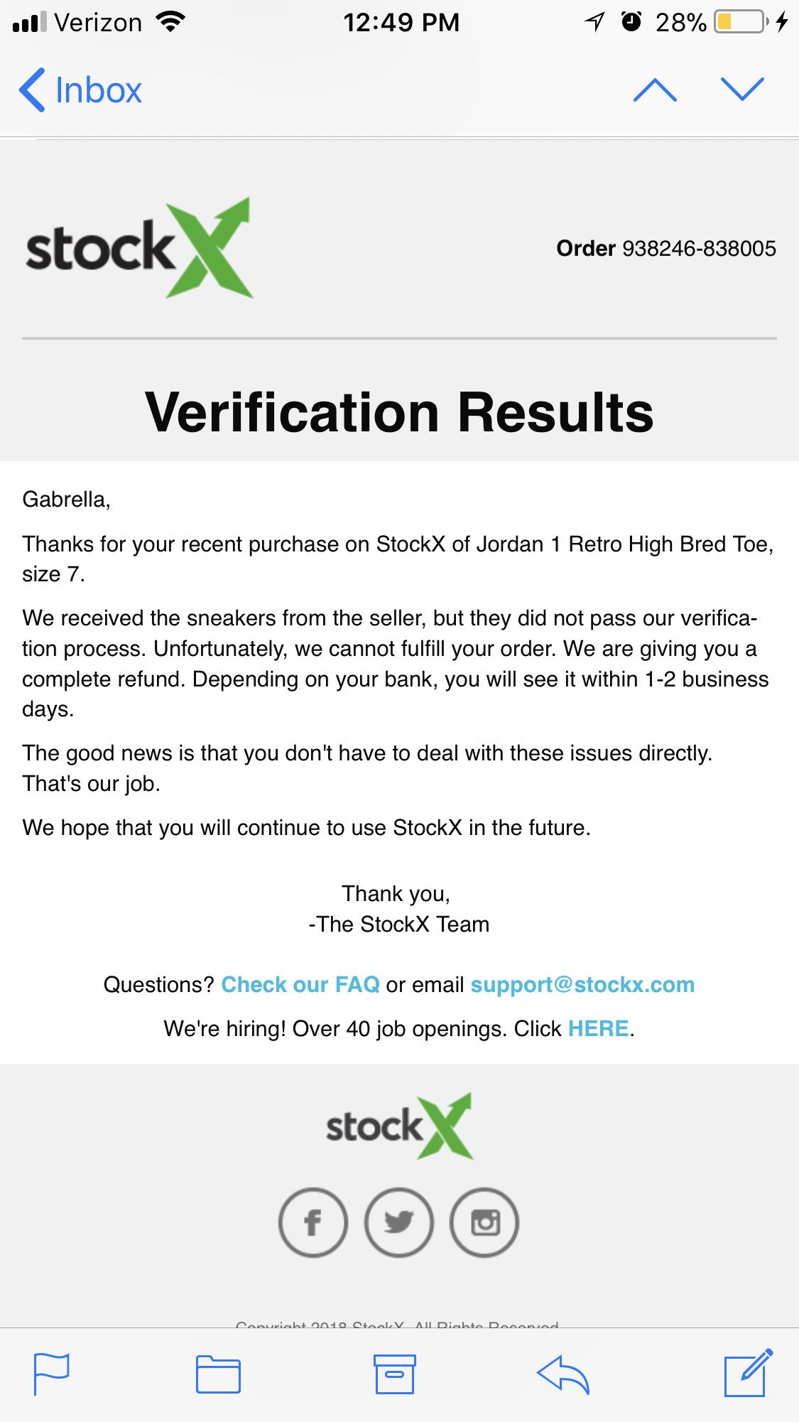 Verification - StockX