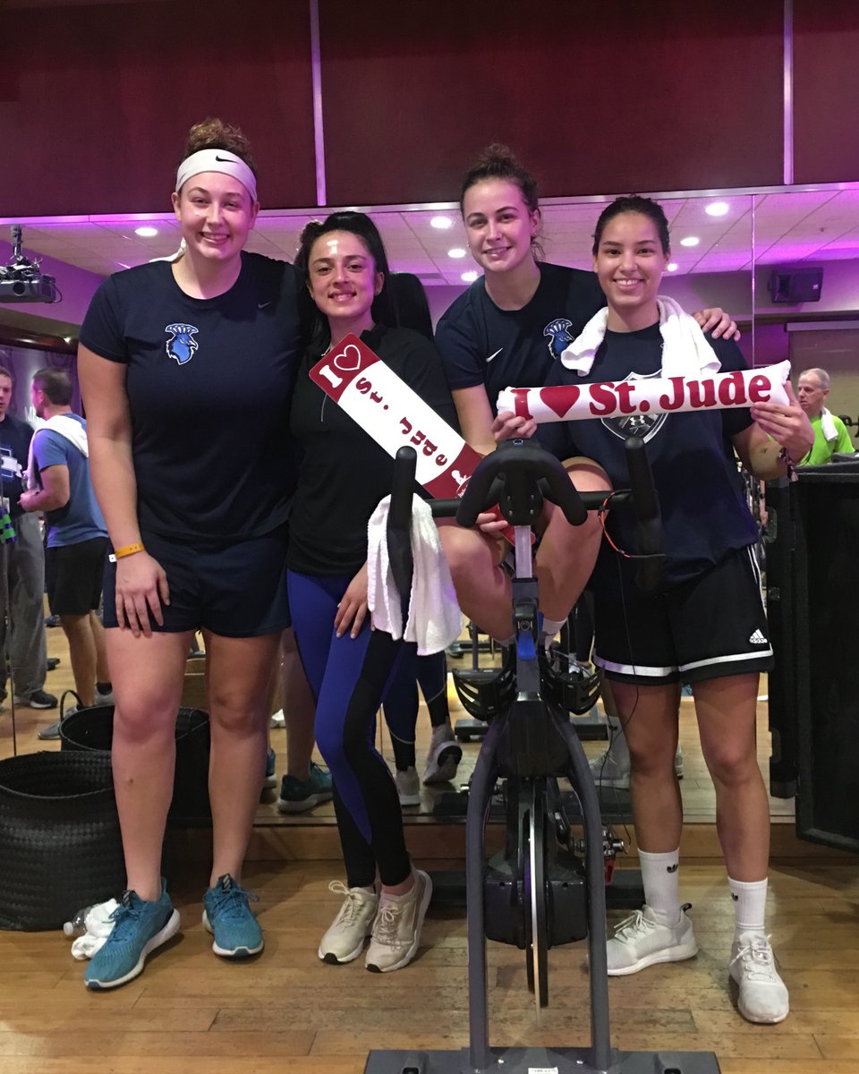 PeacocksWSOC's tweet photo. Representing SPU Soccer @ the Ride for a Reason Cycling event, that raised over $14,000 for St Jude’s Children Research Hospital, include Seniors Alix Couto &amp; Kelly Jamison, Junior Barbara Paiva, &amp; Sophomore Tori Babcock! Our St Peter’s team of 20 raised $1,400!! #RideForAReason https://t.co/tWbuZ7aUxN