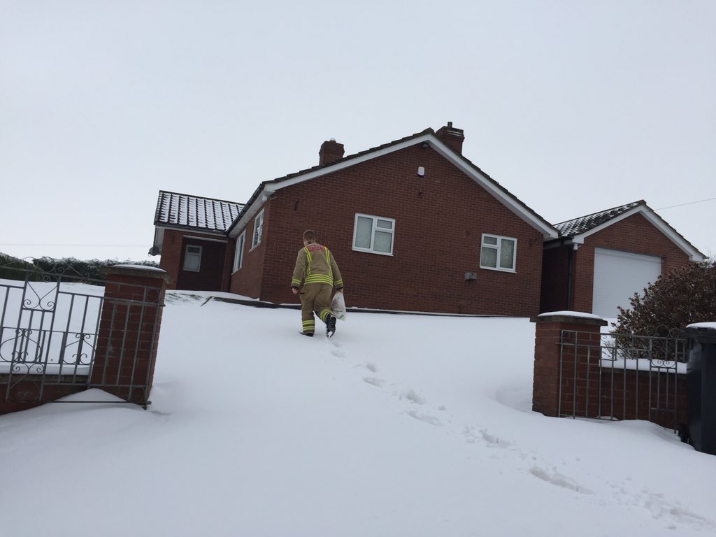 NewtownFireStn's tweet photo. Thank you to @Morrisons for donating nearly 100 food packs for us to deliver to people in the surrounding villages that have not been able to leave their homes over the last couple of days.We can’t help everyone but we have heard so many stories today about the communities spirit https://t.co/4BRQvGNoFO