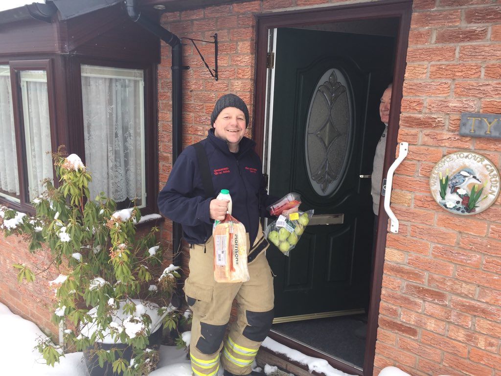 NewtownFireStn's tweet photo. Thank you to @Morrisons for donating nearly 100 food packs for us to deliver to people in the surrounding villages that have not been able to leave their homes over the last couple of days.We can’t help everyone but we have heard so many stories today about the communities spirit https://t.co/4BRQvGNoFO