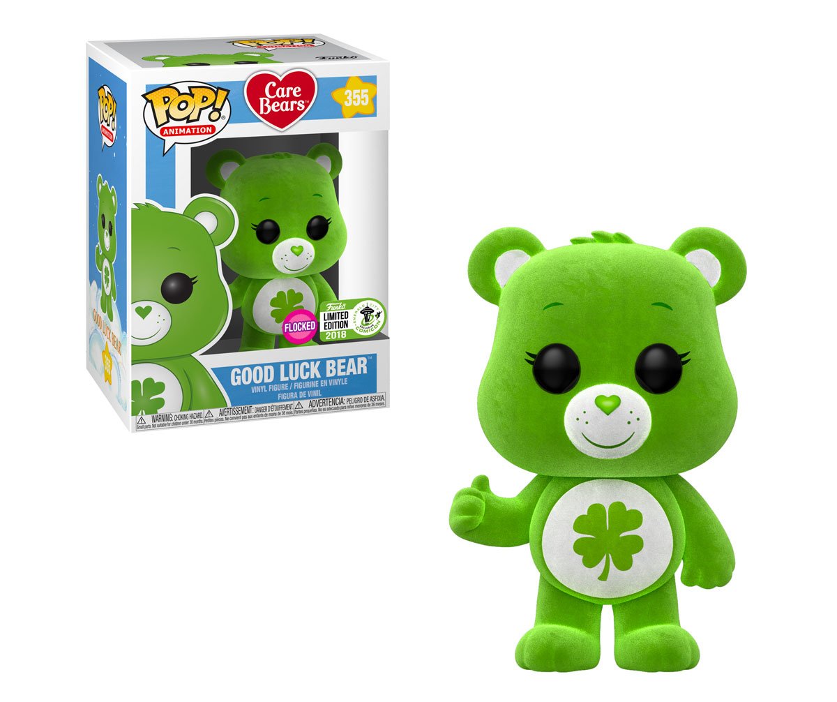 Funko's tweet photo. RT &amp; follow @funko for a chance to WIN an @emeraldcitycon  exclusive flocked Good Luck Bear Pop! #CareBears #ECCC https://t.co/7NOSOz59aK