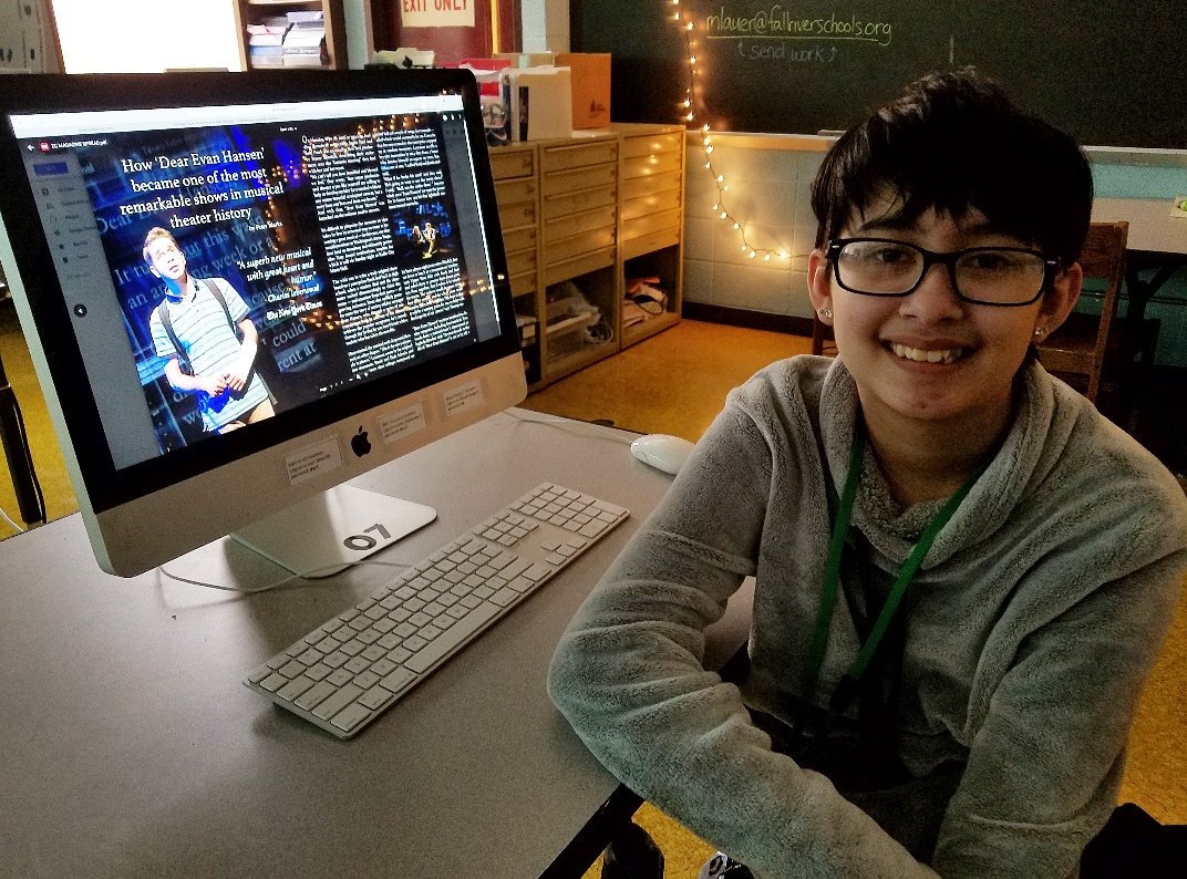 durfee_design's tweet photo. Visual Design 1 sophomores from Semester 1 pose next to their fave projects! Awesome job Brian Demedeiros and Zachary Carmenetty! #DurfeePride #DurfeeCTE https://t.co/N5TvuAgKQo
