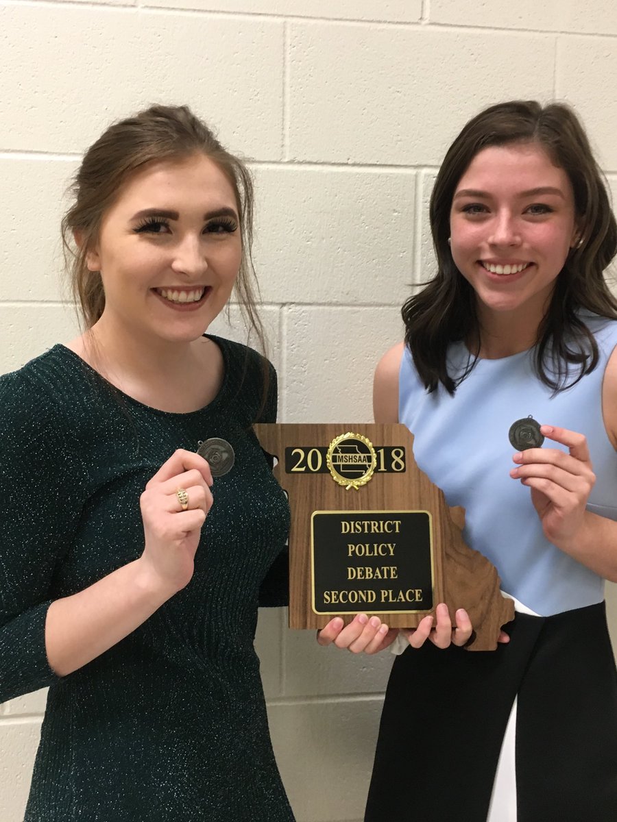 Congratulations to Emma Hardage and Jada Twitchell for placing 2nd in Policy Debate and qualified for the state tournament in April.