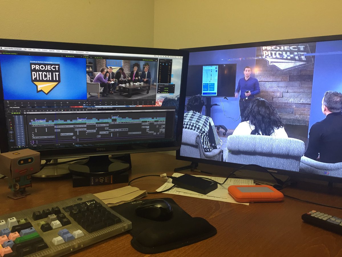 derekdegenhardt's tweet photo. @ProjectPitchIt Watching episode 204 while working on 206. 😊 https://t.co/8DSPL8nxdr