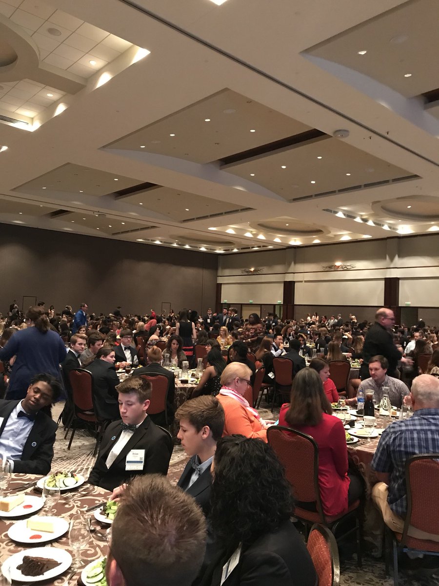 R_Patledge's tweet photo. These students are pumped up for tonight’s awards! SC Marketing students are exceptional! #SCDECA https://t.co/L54oq27x7K