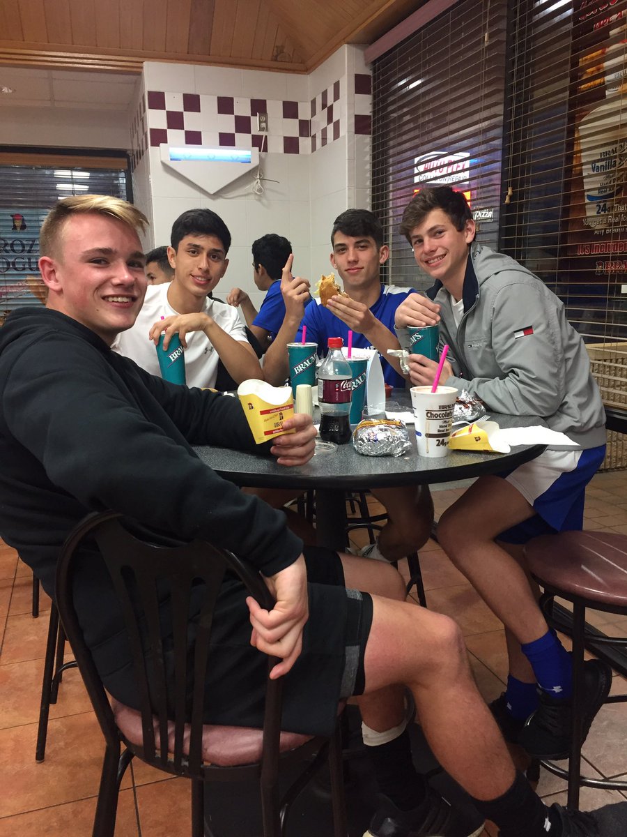 Eating at Brahms - good weekend in ft smith. Wins against Fayetteville and south side