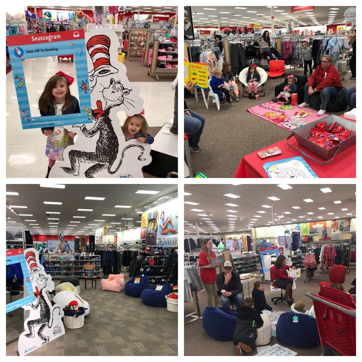 KristenMaskell's tweet photo. We had an amazing day reading to our smallest guests!  Happy birthday Dr Suess!!  #DrSeussDay #D466Cares!!  #HatsOffTarget https://t.co/eRdYGU2AQx