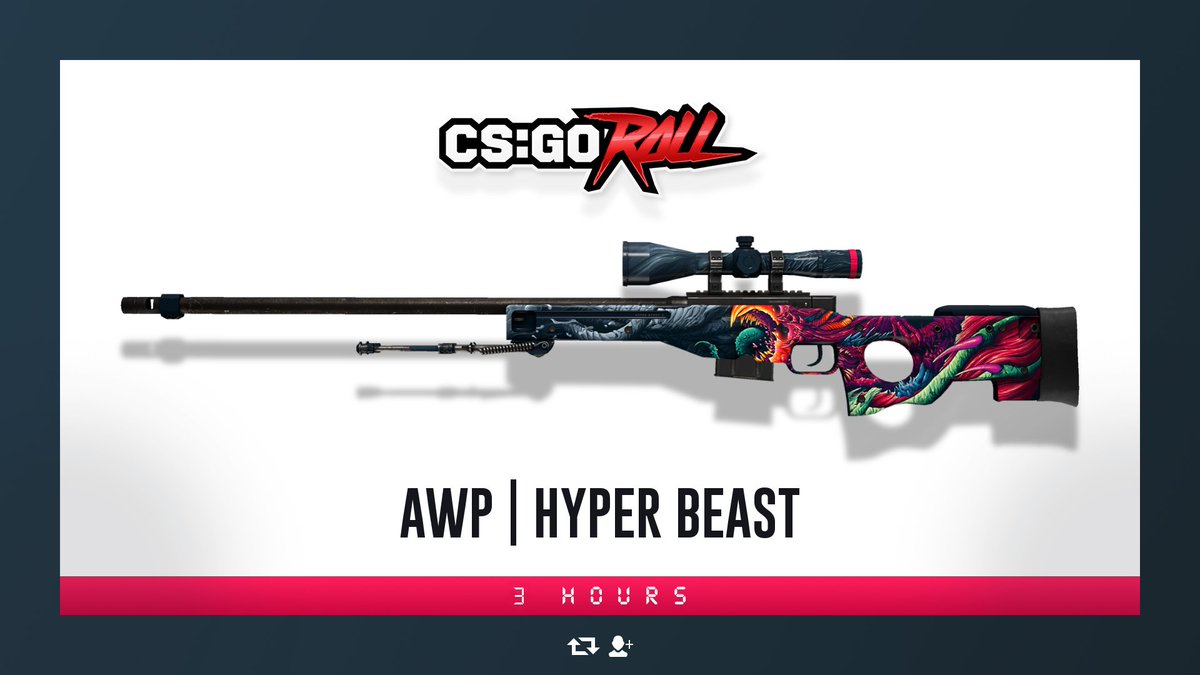 AWP | Hyper Beast MW - GIVEAWAY

- Retweet &amp; Follow
- Enable notifcations on CSGORoll
- Play Free Spin csgoroll.com/freespin
- Reply with the 1st and 5th letter of "CSGORoll"

Good Luck!