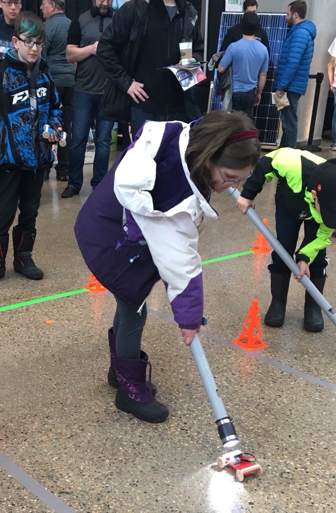 CVo22's tweet photo. @solaralberta tradeshow @NAIT building solar cars and racing them! https://t.co/CTaHYBbsuL