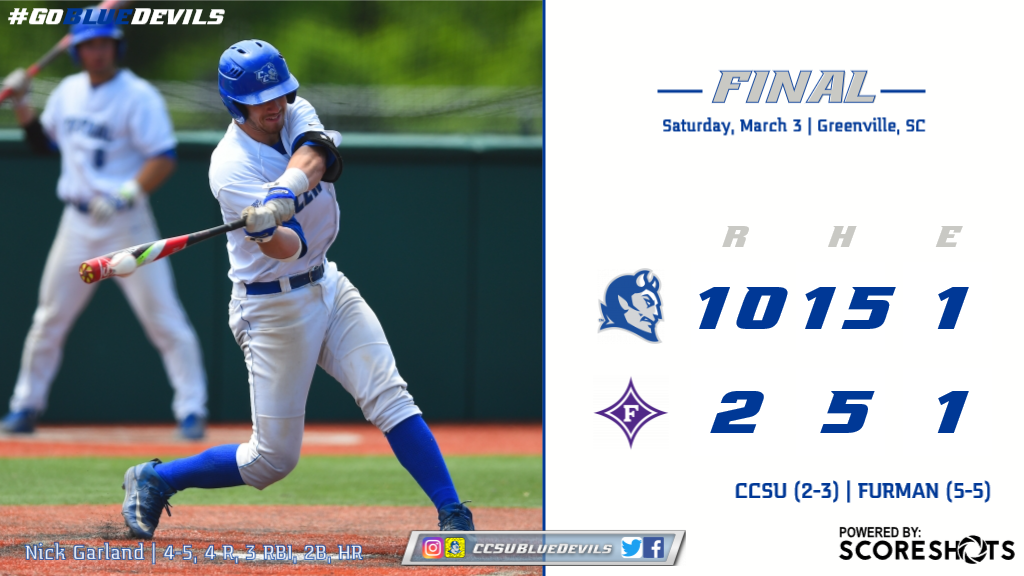 Baseball bounced back with a win Saturday. Nick Garland had 4 hits to lead a 15-hit CCSU attack #GoBlueDevils