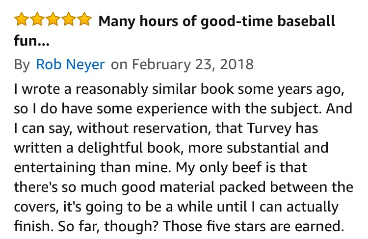 TurveyBets's tweet image. I have to say that this review from @robneyer (one of the greatest baseball writers of all time and a key inspiration for the book) is likely the highlight of my writing career to date. Thanks for the kind words, Rob!! Much appreciated