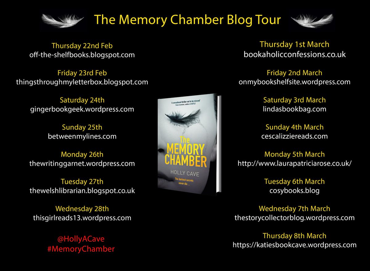 Lindahill50Hill's tweet photo. DO NOT MISS @HollyACave #MemoryChamber #BlogTour. I have a fab #guestblog + my #blogger #review https://t.co/S32lMjFnho @QuercusBooks @AlainnaGeorgiou https://t.co/0makKzYM9z