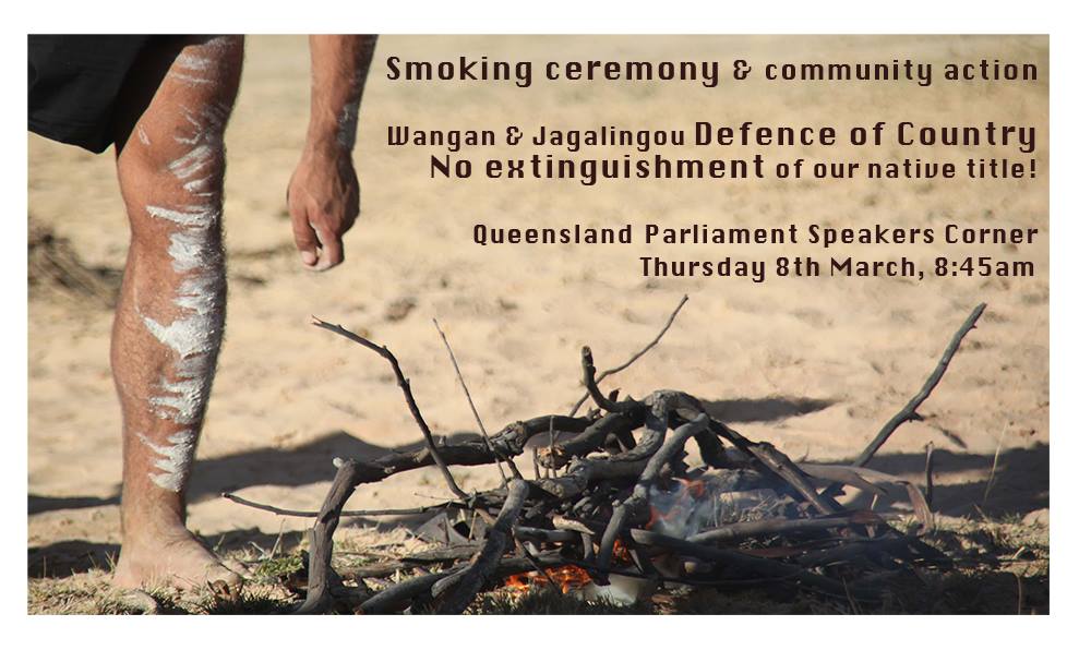 WgarNews's tweet photo. @SavePl21174455 @stopadani @StopAdaniCairns @GalileeBlockade @WhteRbbnAdvocat @JennyPineapple2 @randlight @rjstrikers @ricklevy67 @RightsLGBTI @StopAdaniK @GoldCoastNurse @scientificusrex @SuckMyLEFTJuan @ReclaimAnglesea @BloggerMe3 @bugwannostra @The1770Impact @RachelQuayle08 @davrosz @AusConservation @AustMarConsSoc @GreenpeaceAP @BobBrownFndn @burragubba @murrawah @nobby15 #WandJ Defence of Country
#NoExtinguishment of #OurNativeTitle for #Adani!
What: #WanganAndJagalingou #SmokingCeremony & #CommunityAction
Where: #QueenslandParliament Speakers Corner, 2A GeorgeSt, #Brisbane When: Thursday #8thMarch, 8:45am
Facebook link: https://t.co/Z8Q14m5TeB https://t.co/NdXGZYC0D8