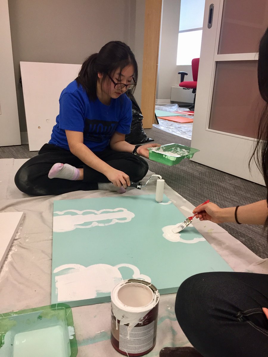 YouthCentralYYC's tweet photo. Happy #YVCDay! The #YouthCentral office has transformed into a construction zone while our awesome @YVolunteerCorps volunteers build little free libraries! https://t.co/XLJdvgoCkA