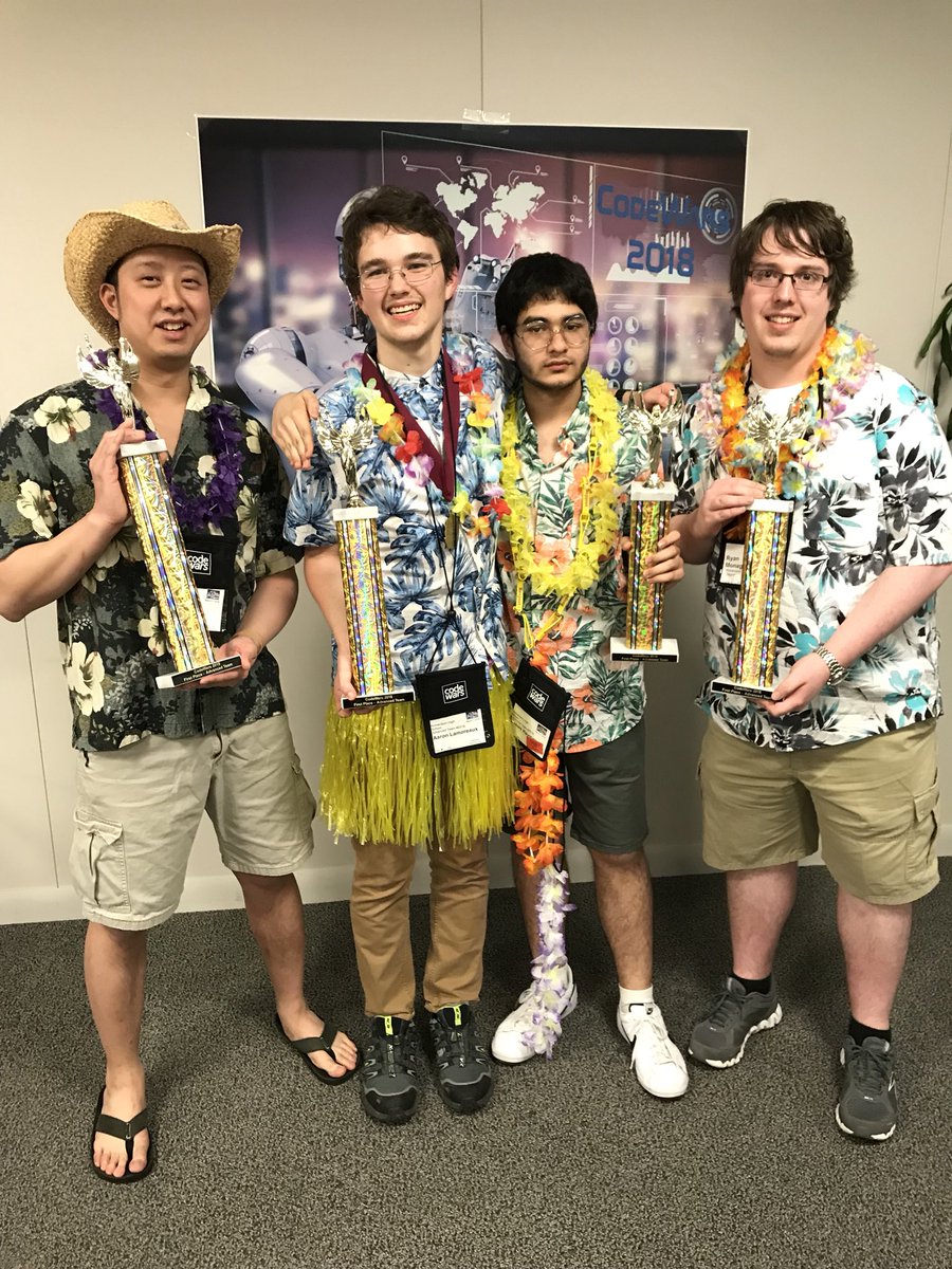 RHSCompSci's tweet photo. Richardson High School takes FIRST PLACE at HP CodeWars 2018! Aaron and James powered through the packet scoring 180 points out of 195 points! This is back-to-back wins for RHS!
Photo credit: Masud Shamsid-Deen.
#CodeWars2018 #Codewarscentral #repeat #twoyearsinarow https://t.co/TopphRuAzI