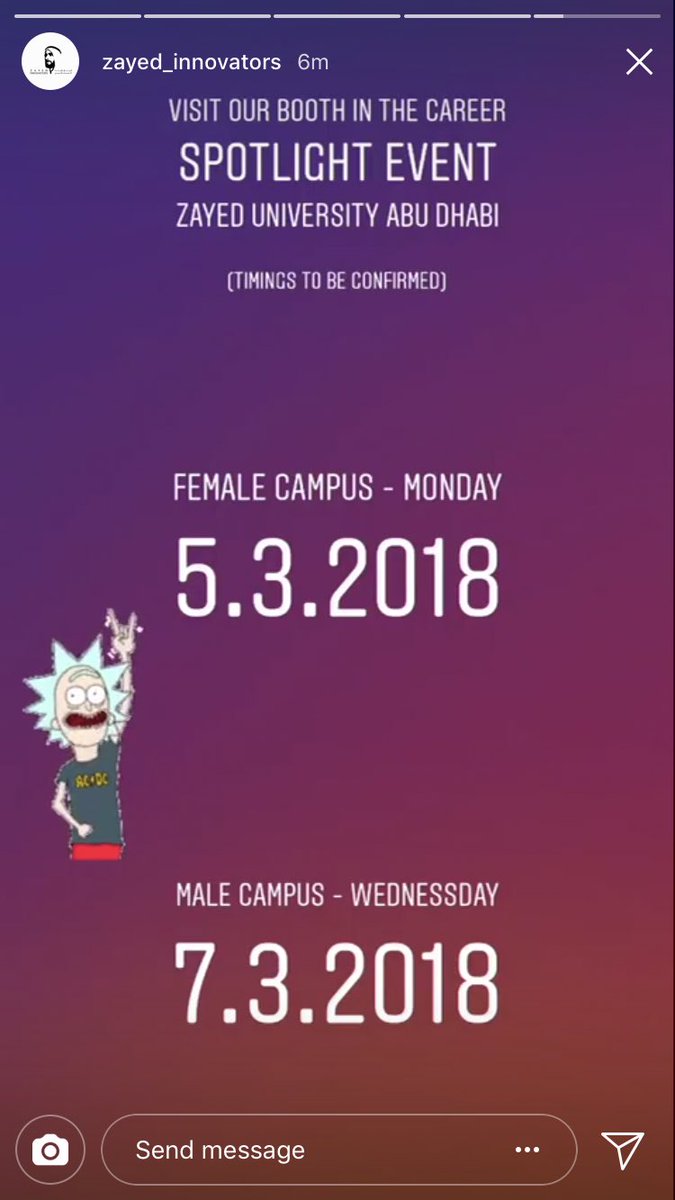 ZayedInnovators's tweet photo. Visit us at #ZayedUniversity #AbuDhabi in the Career Spotlight Event.
Female Campus:
5.3.2018

Male Campus:
7.3.2018

Timings between 10:00 am and 3:00 pm😃🙌
We look forward to meeting you all! https://t.co/W1K0rQvTmb