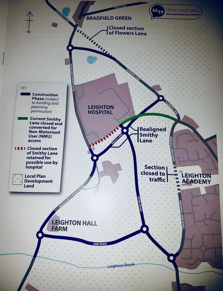 NewInCrewe's tweet photo. Plans for the Leighton area: new roads, new roundabouts, new housing! #Crewe https://t.co/RwxUdKNwIf