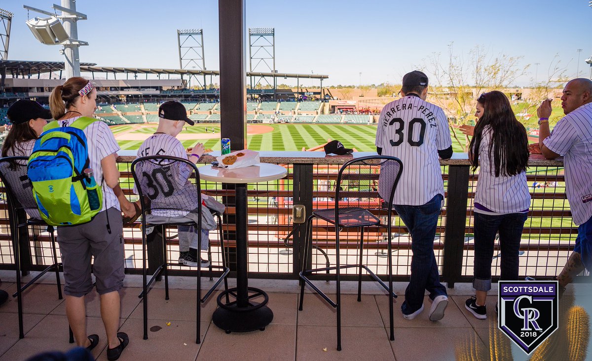 Rockies's tweet photo. The #ChildrensColoradoRox crew is in the house!

They hung out with @cbettis35 and get to watch the game on the Rockies’ balcony. https://t.co/yPoe78168v