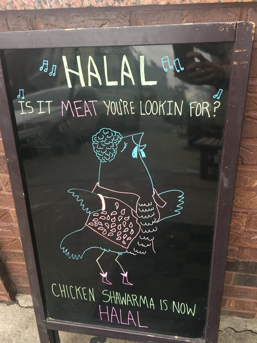 samesanyc's tweet photo. That’s right! Our chicken shawarma is now halal (&amp; organic as always)! Artwork by Penny #Lionel https://t.co/sCdaGkJxGW