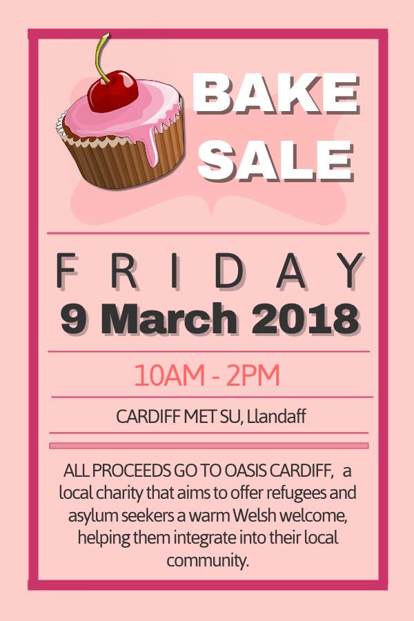 CMAmnesty's tweet photo. This Monday is the first day of @cardiffmet Global Week! Keep an eye out for our events with @STARCardiffmet - this year there is a focus on welcoming refugees 
 and the proceeds of our Karaoke and Bake Sale will be going to @oasiscardiff 
#Cardiff #welcomerefugees https://t.co/DwUOUzDDCz